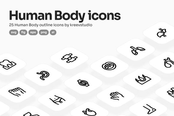 25 Pixel-Perfect Human Body Line Icons for Modern Design