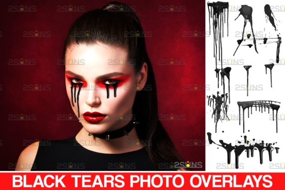 Black Tears, Blood Overlay & Distressed Style for Dark Designs