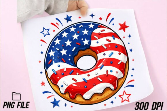 Celebrate in Style with USA Donut Sublimation Art