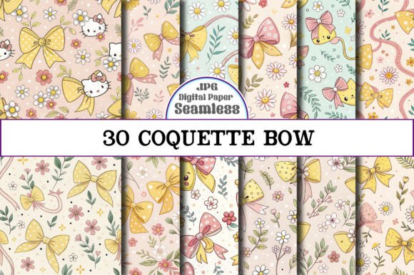 Coquette Bow Seamless Pattern: A Vibrant Design Asset