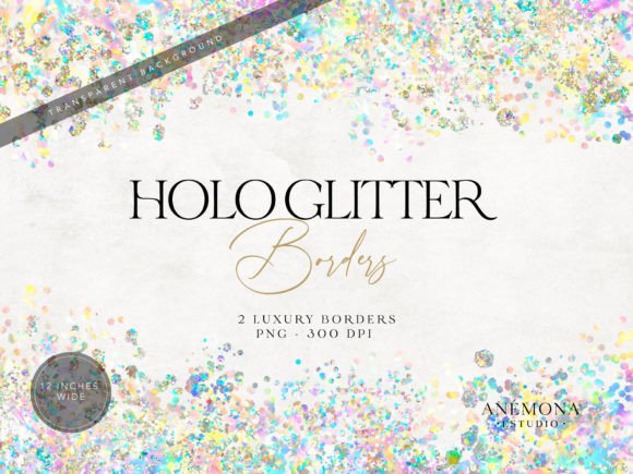 Elevate Your Designs with Holographic Glitter Border
