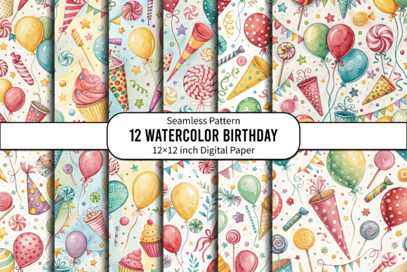 Festive Party Blowers & Candy Pattern: A Digital Paper Pack