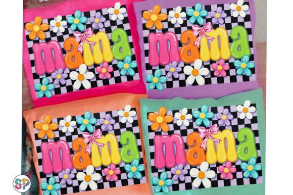Floral Mama Checkered PNG: A Perfect Mothers Day Asset
