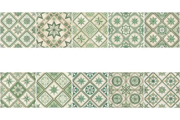 Infuse Projects with Vintage Green Geometric Tile Design