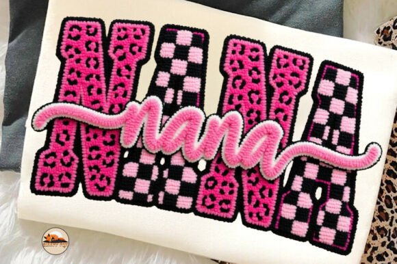 NANA Faux Yarn PNG: A Stylish Pink Leopard Design Asset