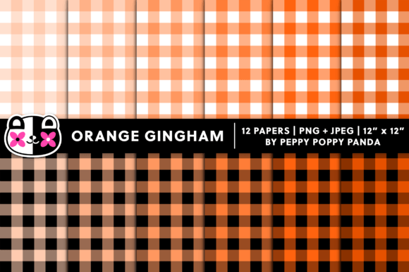 Orange Gingham Digital Paper: A Classic Pattern for Modern Design