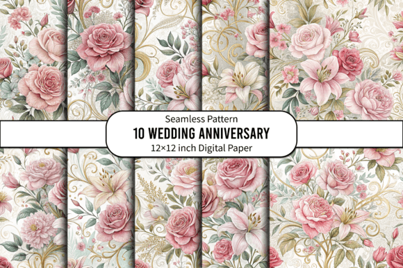 Romantic Floral Wedding Patterns: Elegant Design Assets