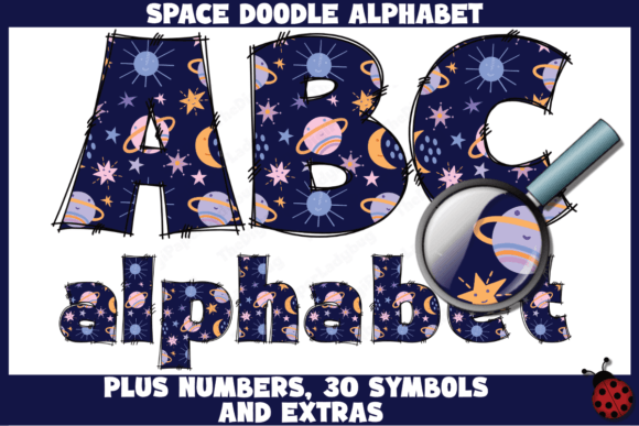 Space Doodle Alphabet: A Cosmic Creative Font for Designers
