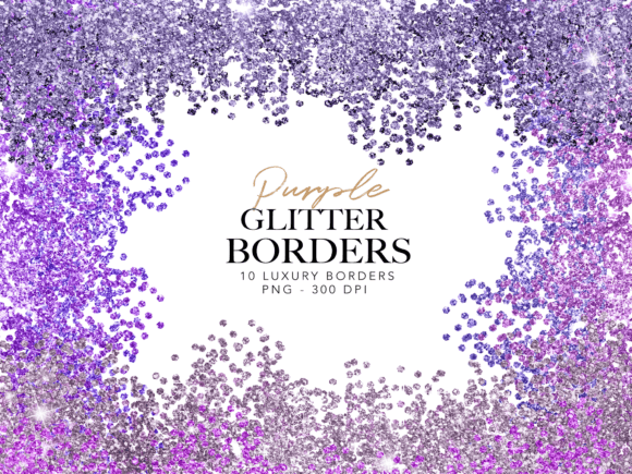 Transform Your Projects with Purple Glitter Borders Overlays
