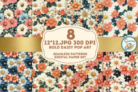Unleashing Retro Energy with Bold Daisy Pop Art Patterns