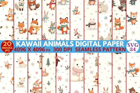 Unlocking the Charm of Kawaii Animals Digital Paper